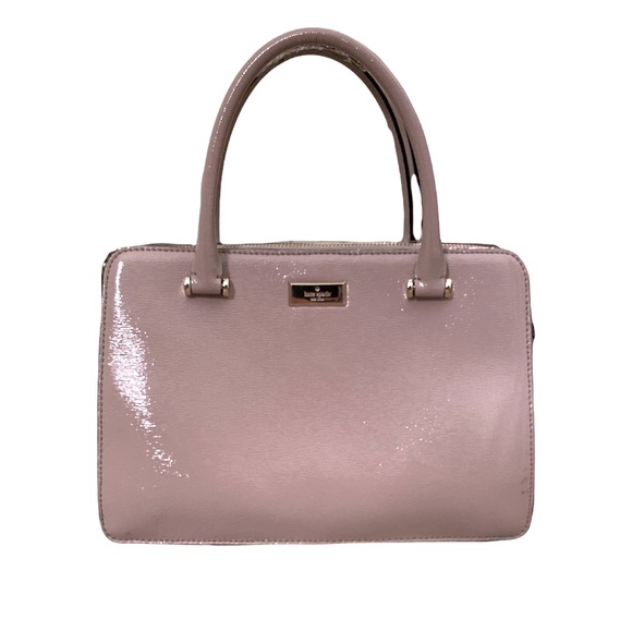 SALE! Kate Spade Lise Bixby Place Patent Beige Top Handle Bag - Picture 2 of 16